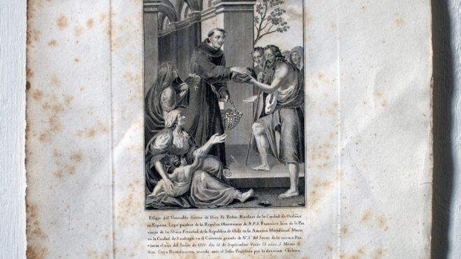 Grabado Franciscano del periodo 1800 / Chile
